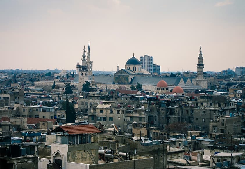 Cityscape view of Damascus, Syria