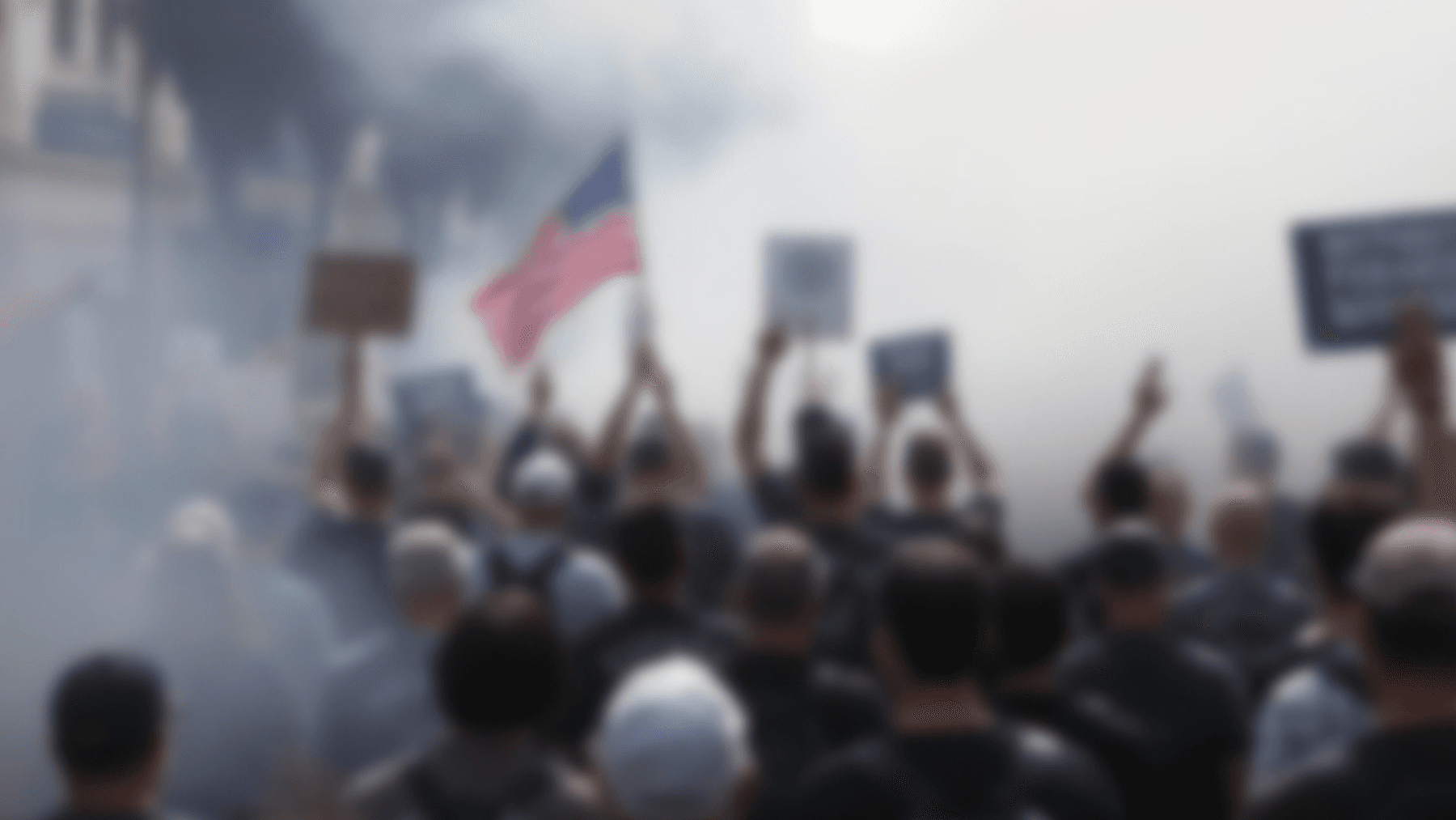 Blurred image of 2025 Los Angeles ICE protest.
