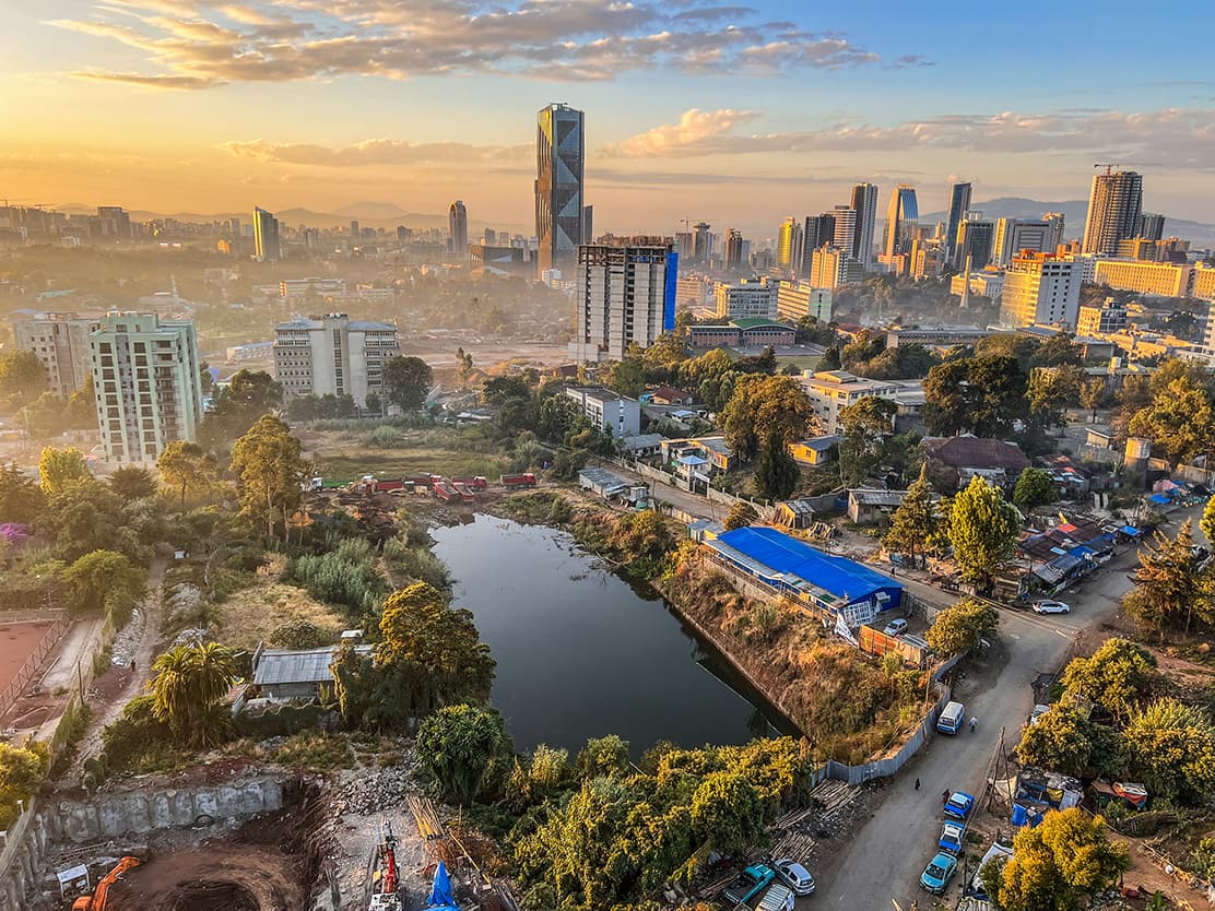 Aerial view of Addis Ababa, Ethiopia