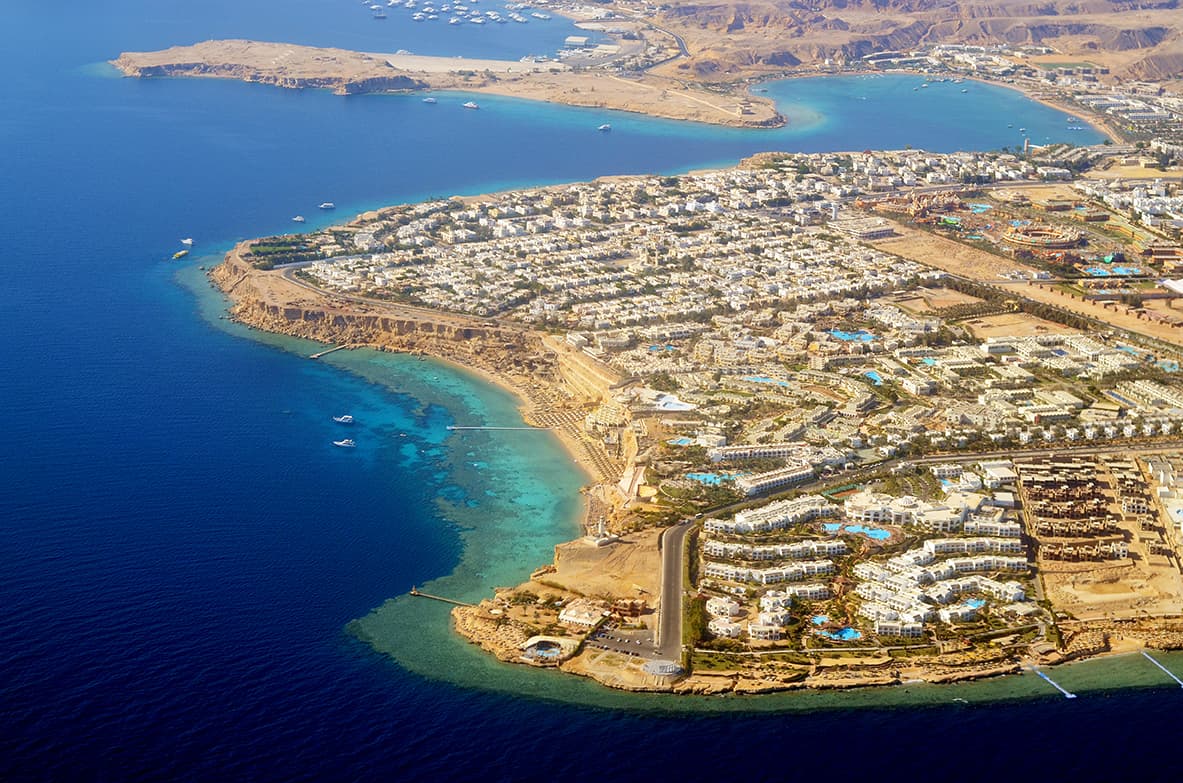 Aerial view of Sharm el sheikh egypt