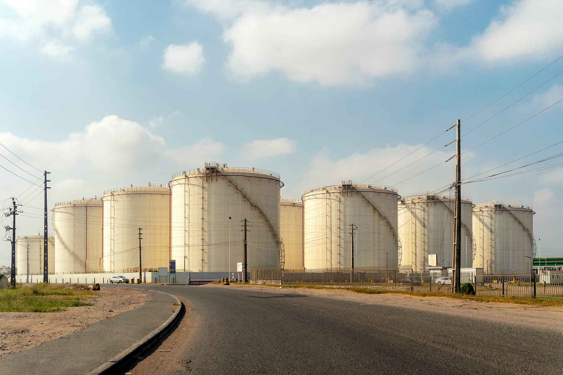 Fuel tanks at a port in Maputo, Mozambique
