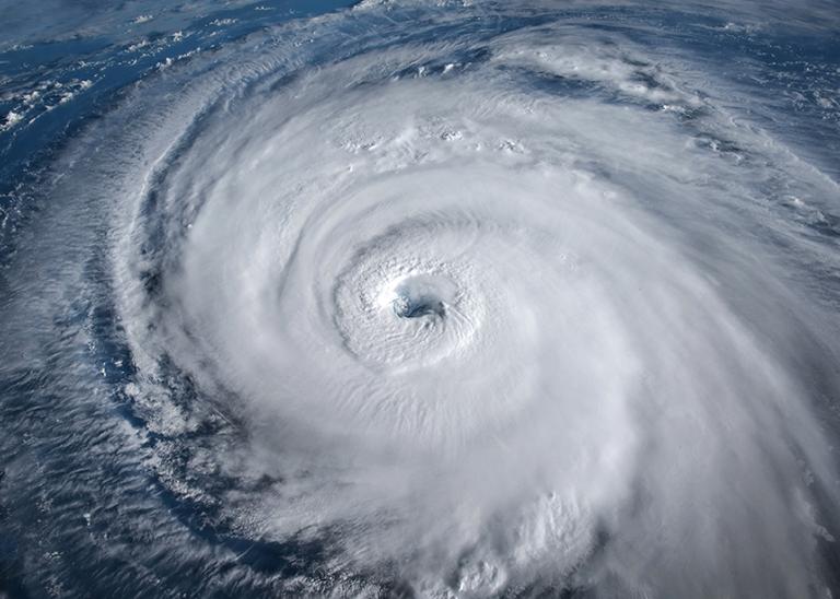 Northern Pacific Typhoon Satellite View