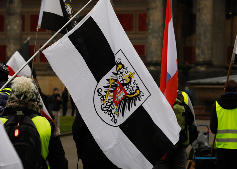 Reichsburger movement flag - right wing extremist movement in Germany