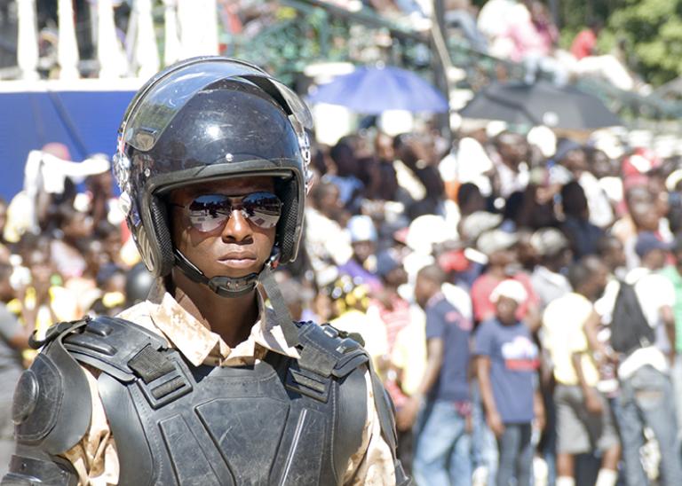 Haiti police during recent escalation in gang violence